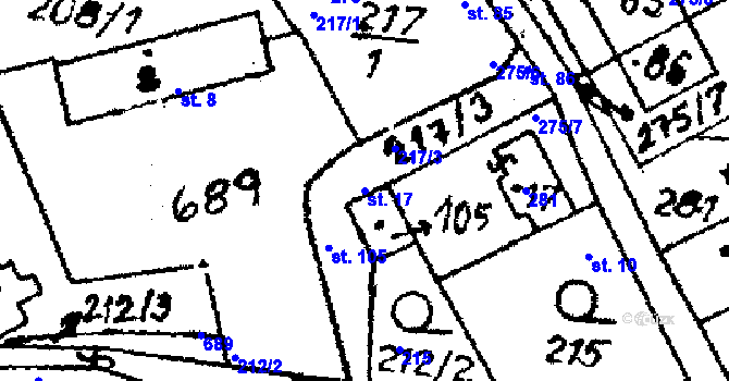 Parcela st. 17 v KÚ Hukovice u Velké Kraše, Katastrální mapa