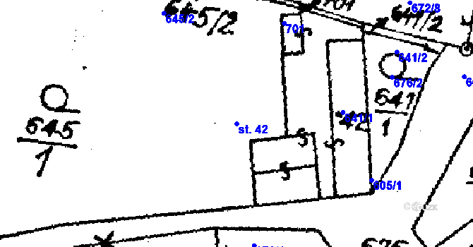 Parcela st. 42 v KÚ Hukovice u Velké Kraše, Katastrální mapa