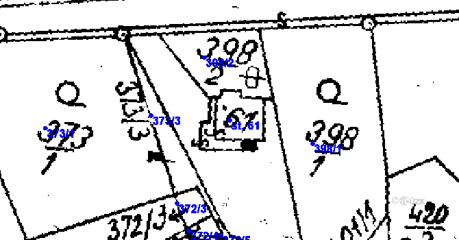 Parcela st. 61 v KÚ Hukovice u Velké Kraše, Katastrální mapa