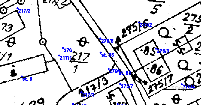 Parcela st. 85 v KÚ Hukovice u Velké Kraše, Katastrální mapa