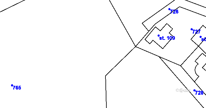 Parcela st. 11/1 v KÚ Hukovice u Velké Kraše, Katastrální mapa