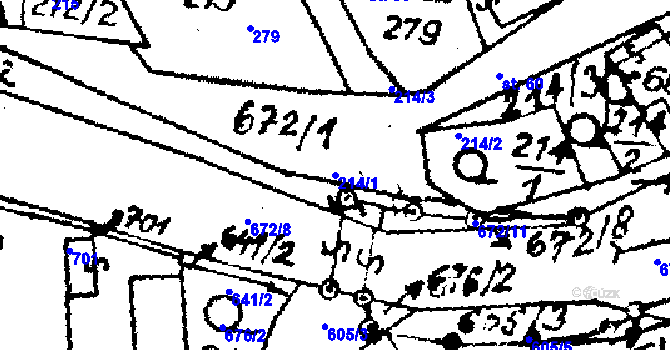 Parcela st. 214/1 v KÚ Hukovice u Velké Kraše, Katastrální mapa