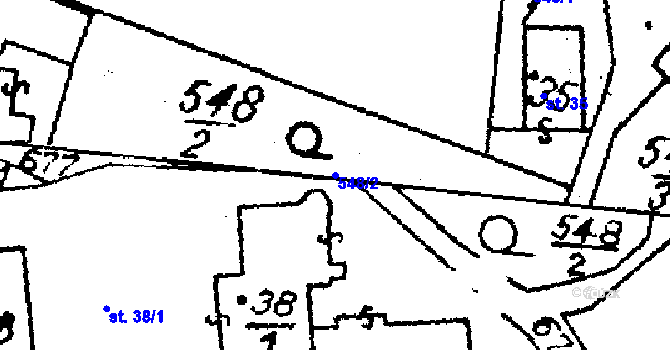 Parcela st. 548/2 v KÚ Hukovice u Velké Kraše, Katastrální mapa