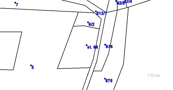Parcela st. 68 v KÚ Malá Kraš, Katastrální mapa