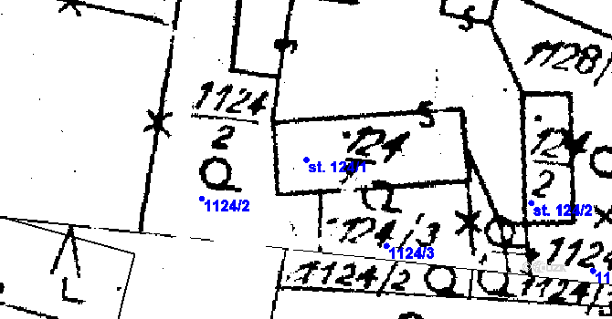 Parcela st. 124/1 v KÚ Velká Kraš, Katastrální mapa