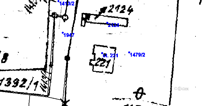 Parcela st. 221 v KÚ Velká Kraš, Katastrální mapa
