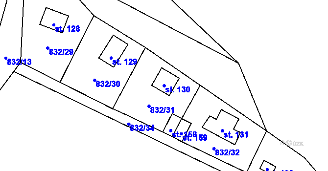 Parcela st. 130 v KÚ Velká Lečice, Katastrální mapa