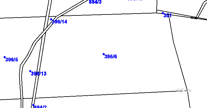 Parcela st. 396/6 v KÚ Velká Lečice, Katastrální mapa