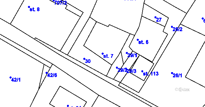 Parcela st. 7 v KÚ Velká Lhota u Dačic, Katastrální mapa
