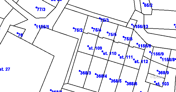 Parcela st. 109 v KÚ Velká Lhota u Dačic, Katastrální mapa