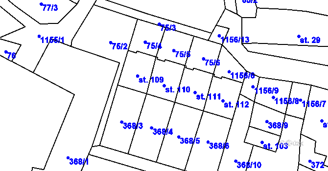 Parcela st. 110 v KÚ Velká Lhota u Dačic, Katastrální mapa