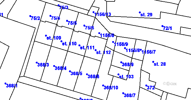 Parcela st. 112 v KÚ Velká Lhota u Dačic, Katastrální mapa