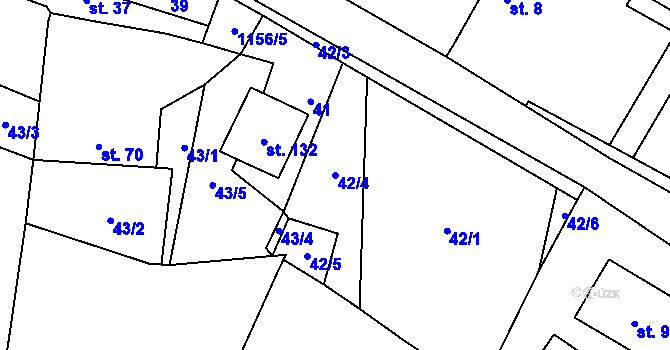 Parcela st. 42/4 v KÚ Velká Lhota u Dačic, Katastrální mapa