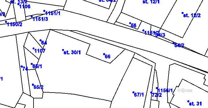 Parcela st. 66 v KÚ Velká Lhota u Dačic, Katastrální mapa