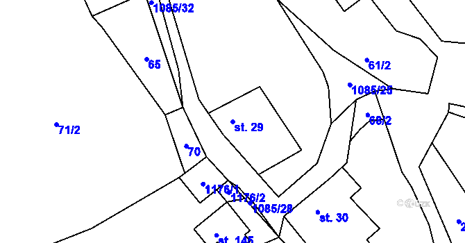 Parcela st. 29 v KÚ Velká Lhota u Valašského Meziříčí, Katastrální mapa