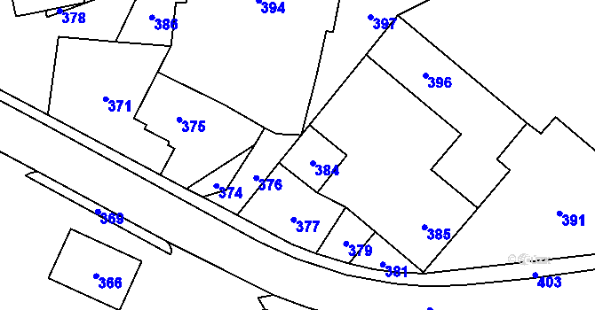 Parcela st. 2/2 v KÚ Nové Dvory u Velké Losenice, Katastrální mapa