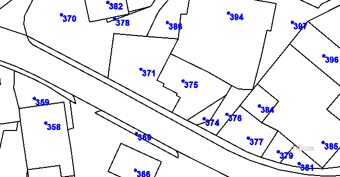 Parcela st. 3/2 v KÚ Nové Dvory u Velké Losenice, Katastrální mapa