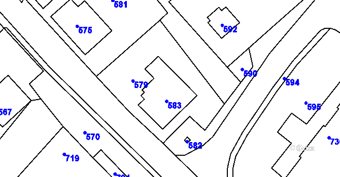 Parcela st. 197 v KÚ Velká Losenice, Katastrální mapa