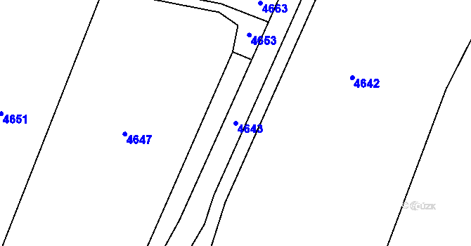 Parcela st. 4643 v KÚ Velká Losenice, Katastrální mapa