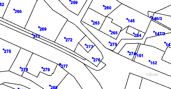 Parcela st. 273 v KÚ Velká Losenice, Katastrální mapa