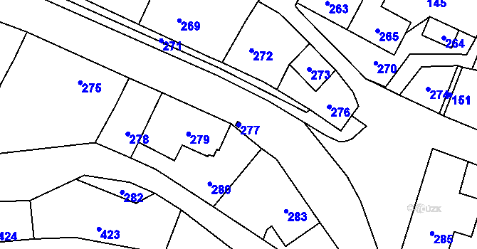 Parcela st. 277 v KÚ Velká Losenice, Katastrální mapa