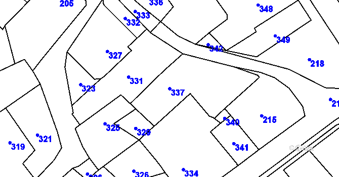 Parcela st. 337 v KÚ Velká Losenice, Katastrální mapa