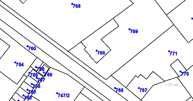 Parcela st. 766 v KÚ Velká Losenice, Katastrální mapa