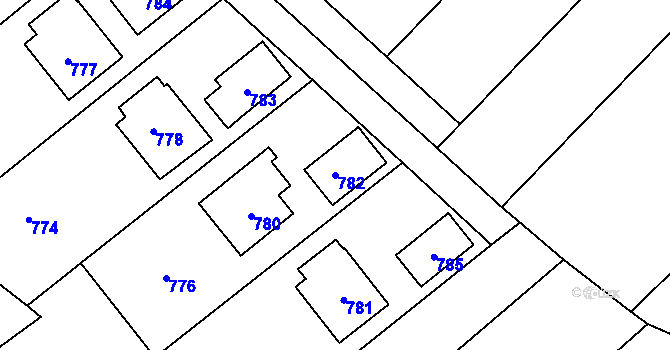 Parcela st. 782 v KÚ Velká Losenice, Katastrální mapa