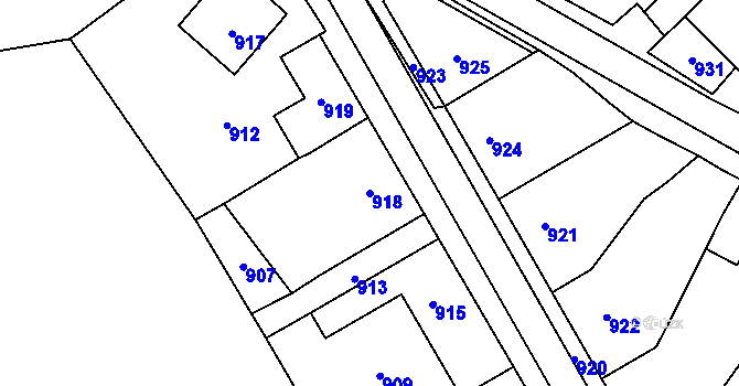 Parcela st. 918 v KÚ Velká Losenice, Katastrální mapa
