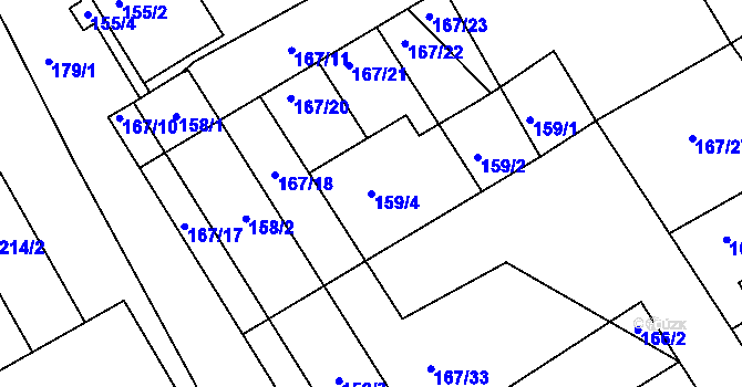 Parcela st. 159/4 v KÚ Velká nad Veličkou, Katastrální mapa