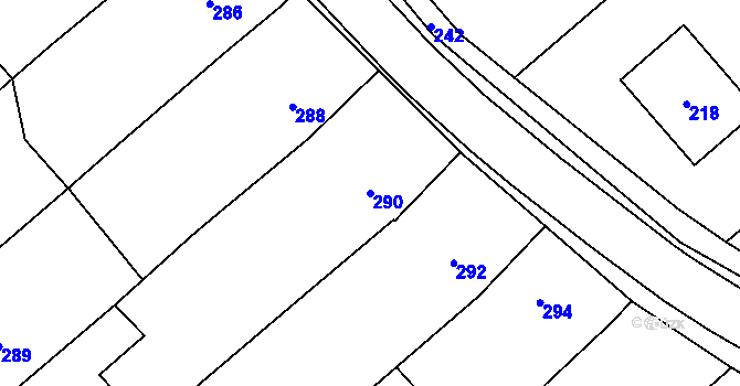 Parcela st. 290 v KÚ Velká nad Veličkou, Katastrální mapa