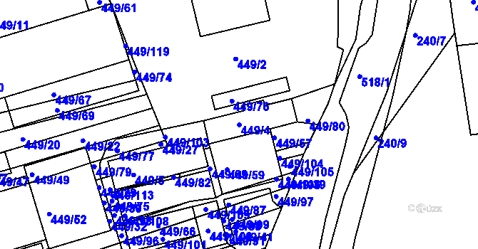 Parcela st. 449/4 v KÚ Velká nad Veličkou, Katastrální mapa