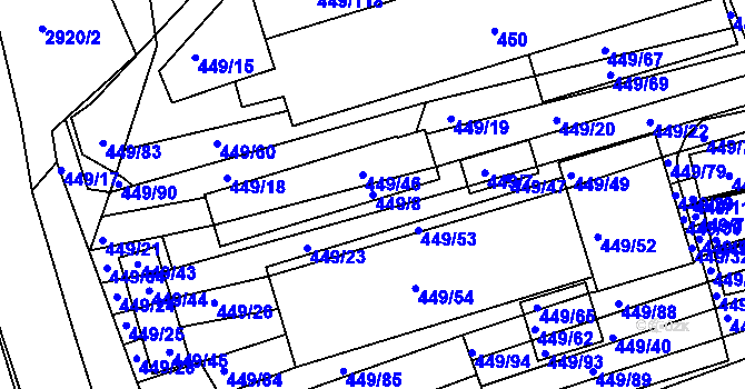 Parcela st. 449/8 v KÚ Velká nad Veličkou, Katastrální mapa