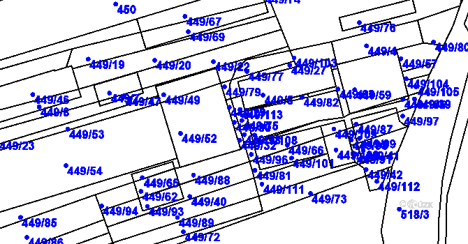 Parcela st. 449/30 v KÚ Velká nad Veličkou, Katastrální mapa