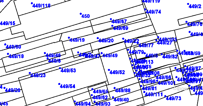 Parcela st. 449/49 v KÚ Velká nad Veličkou, Katastrální mapa