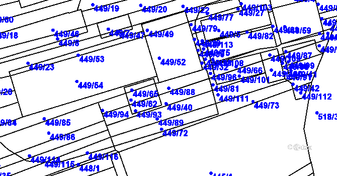Parcela st. 449/88 v KÚ Velká nad Veličkou, Katastrální mapa