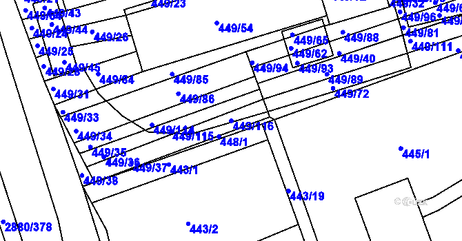 Parcela st. 449/116 v KÚ Velká nad Veličkou, Katastrální mapa