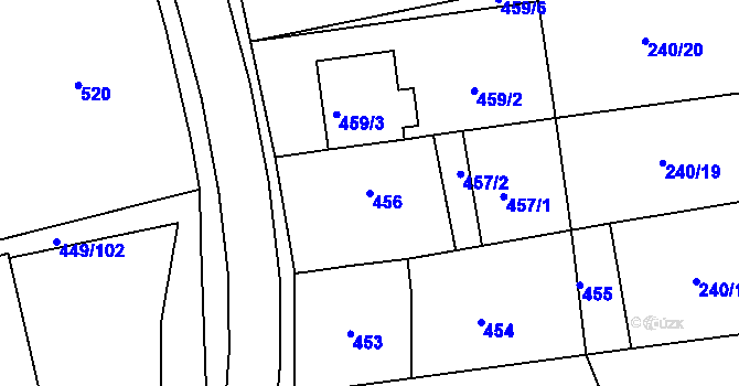 Parcela st. 456 v KÚ Velká nad Veličkou, Katastrální mapa