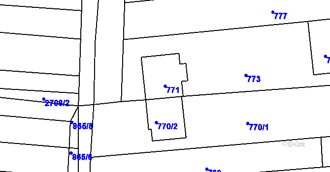 Parcela st. 771 v KÚ Velká nad Veličkou, Katastrální mapa