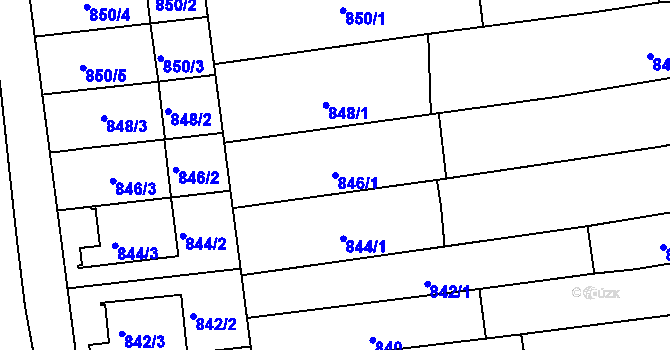 Parcela st. 846/1 v KÚ Velká nad Veličkou, Katastrální mapa