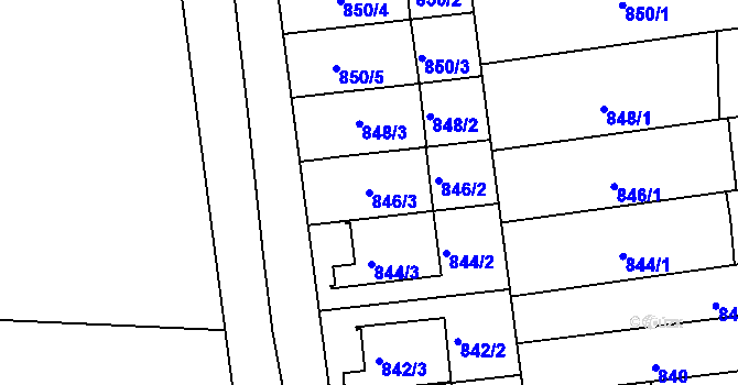 Parcela st. 846/3 v KÚ Velká nad Veličkou, Katastrální mapa