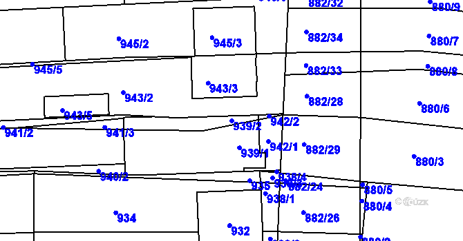Parcela st. 939/2 v KÚ Velká nad Veličkou, Katastrální mapa
