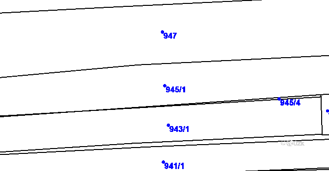 Parcela st. 945/1 v KÚ Velká nad Veličkou, Katastrální mapa