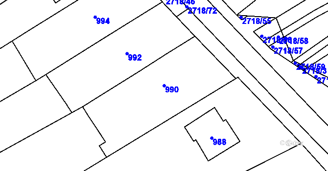 Parcela st. 990 v KÚ Velká nad Veličkou, Katastrální mapa