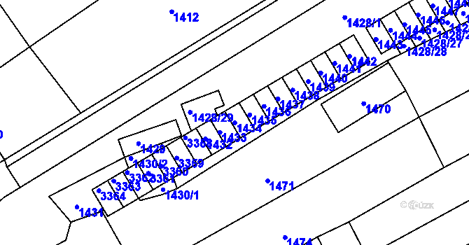 Parcela st. 1434 v KÚ Velká nad Veličkou, Katastrální mapa