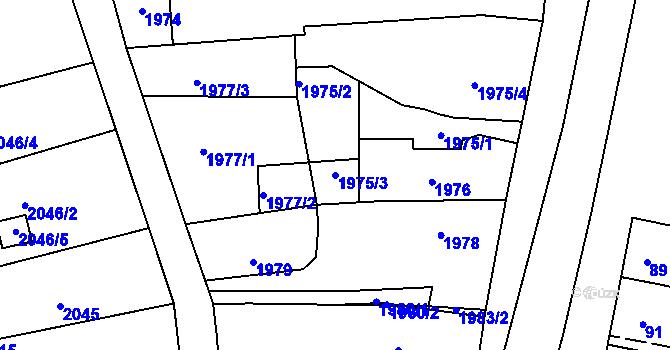 Parcela st. 1975/3 v KÚ Velká nad Veličkou, Katastrální mapa