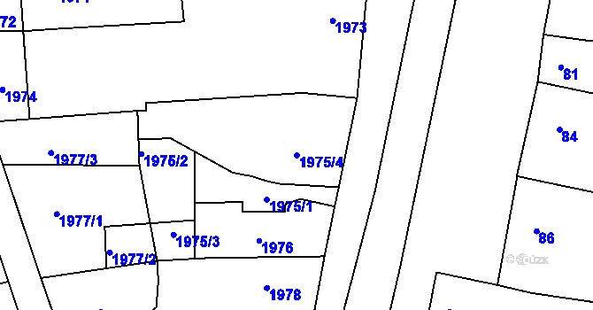 Parcela st. 1975/4 v KÚ Velká nad Veličkou, Katastrální mapa