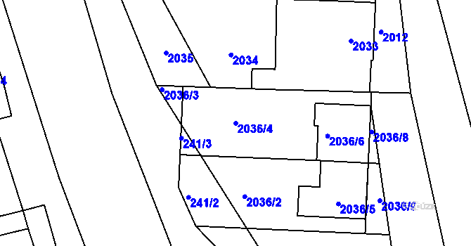 Parcela st. 2036/4 v KÚ Velká nad Veličkou, Katastrální mapa