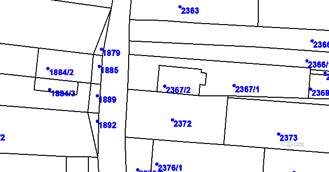 Parcela st. 2367/2 v KÚ Velká nad Veličkou, Katastrální mapa