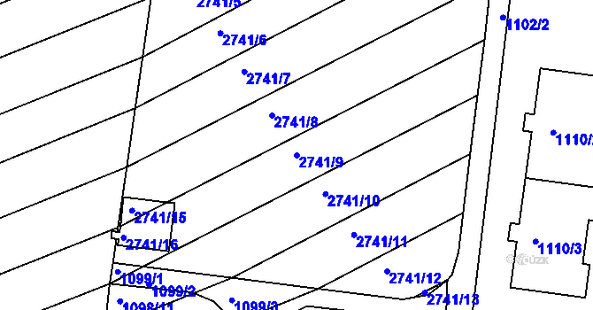 Parcela st. 2741/9 v KÚ Velká nad Veličkou, Katastrální mapa